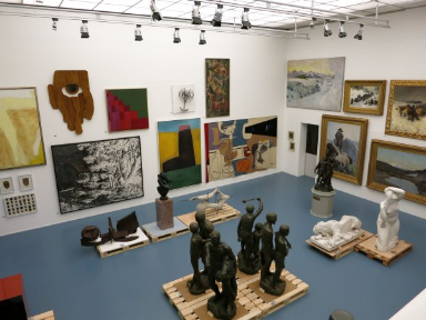 Exhibition view, Blütenlese. Works from the Swiss Federal Art Collection, Swiss National Library, 2014